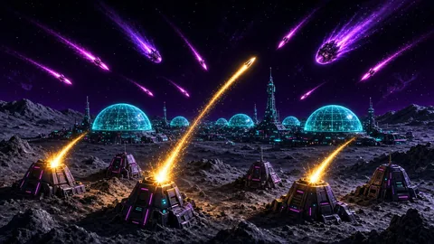 Ciudades lunares defendidas con antibalísticos en Lunar Defense Commander
