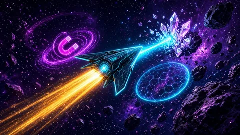 Nave minera recogiendo cristales en Star Miner