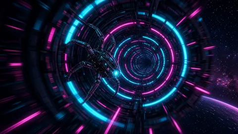 Corredor invirtiendo la gravedad en un túnel en Warp Runner